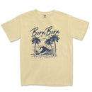 a t - shirt with a picture of a wave and palm trees