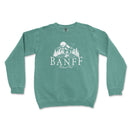 a green sweatshirt with the words banff on it