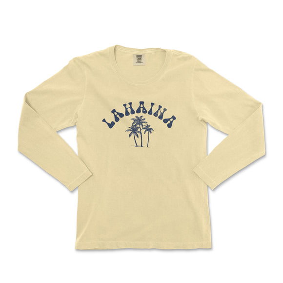 a yellow shirt with a palm tree on it