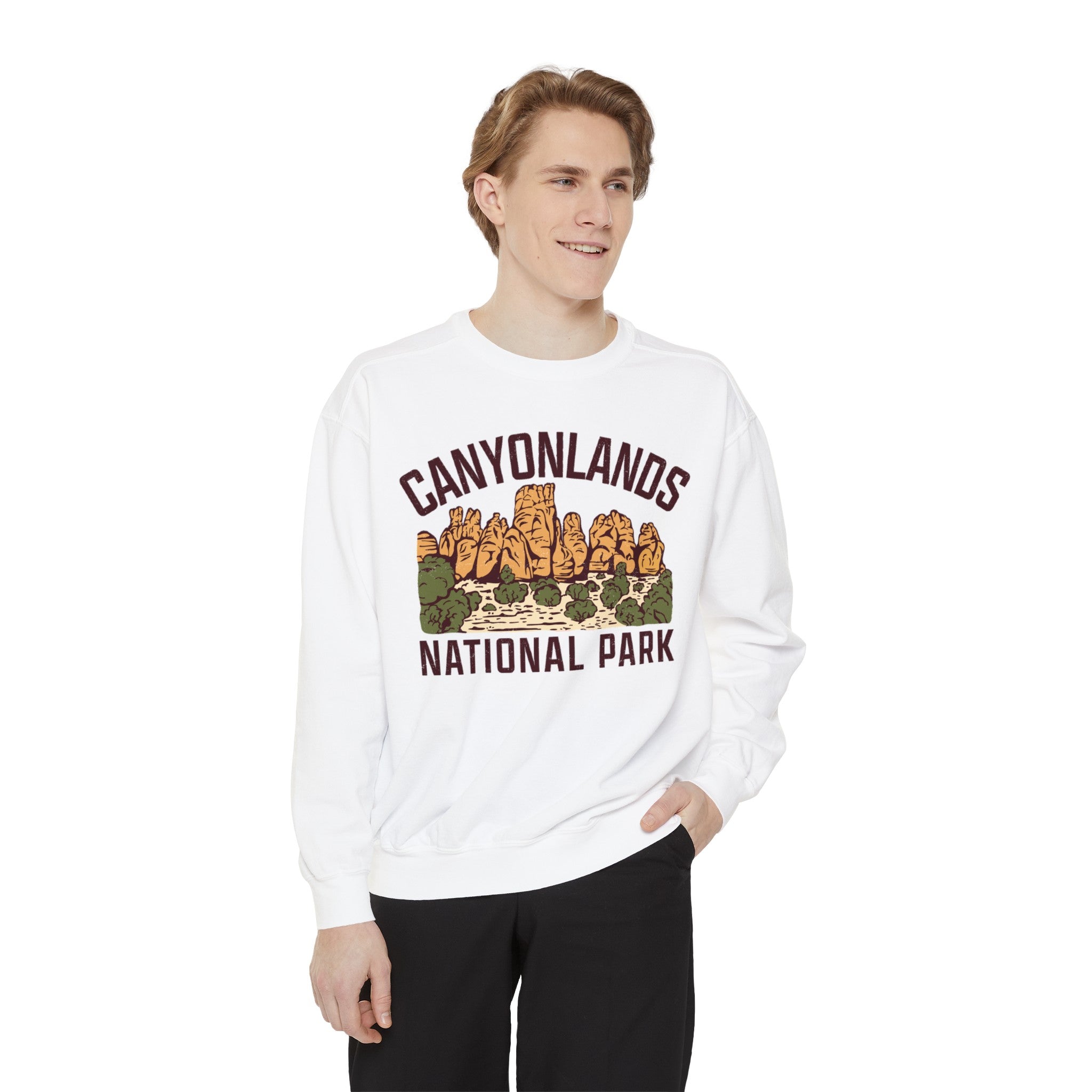 Canyonlands National Park Comfort Colors Crewneck Sweatshirt Distressed Design