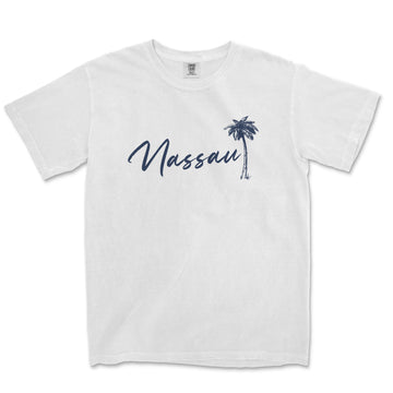 a white t - shirt with a palm tree on it
