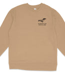 The image is a beige long-sleeved shirt with a black graphic design on the left side, depicting a bat. The text on the shirt reads "Mammoth Cave National Park".