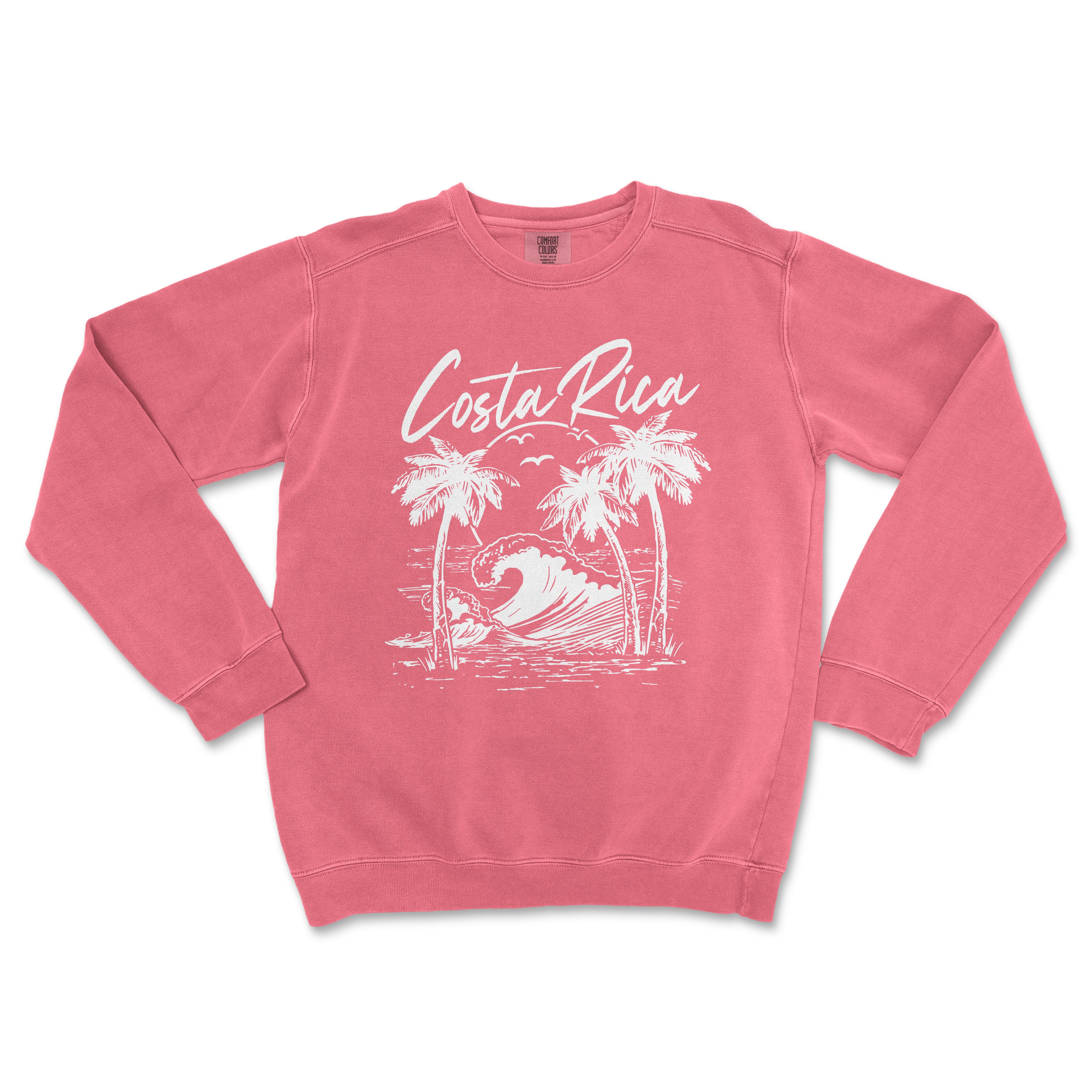 a pink sweatshirt with the words costa rica on it