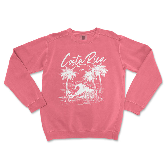 a pink sweatshirt with the words costa rica on it