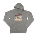 a gray sweatshirt with the words arches on it