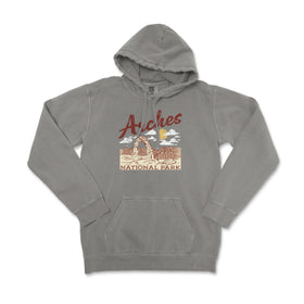 a gray sweatshirt with the words arches on it