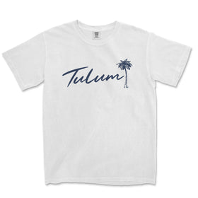 a white t - shirt with a palm tree on it