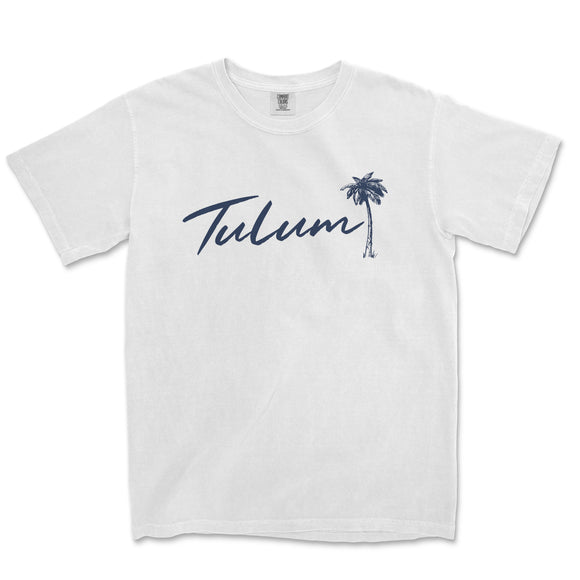 a white t - shirt with a palm tree on it