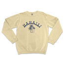 a cream sweatshirt with a palm tree on it