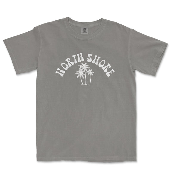 a gray shirt with the words north shore on it