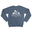 a blue sweatshirt with the lake pend orelle logo on it