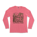 a pink long sleeve shirt with a picture of the national park