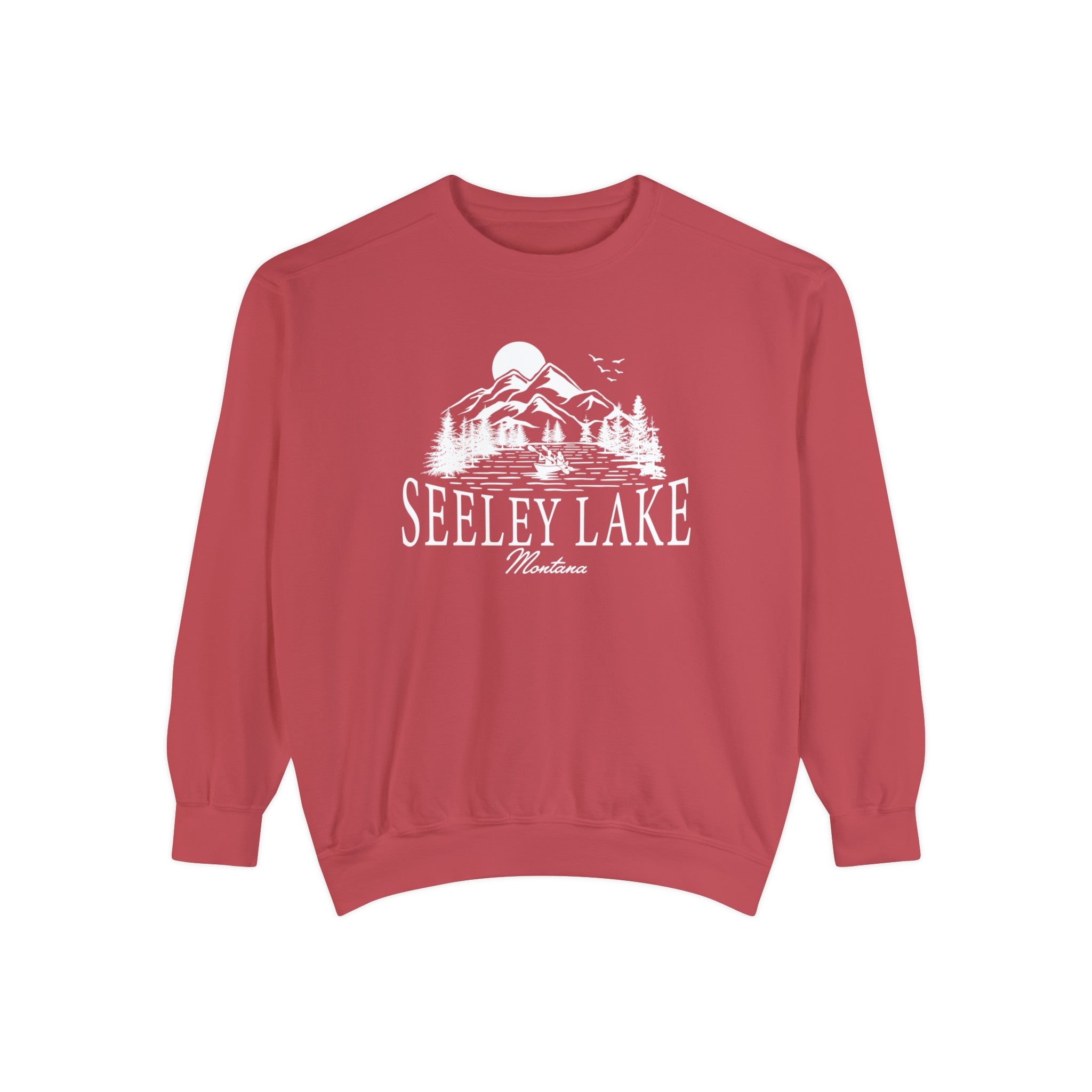 Buy crimson Seeley Lake Montana Comfort Colors Crewneck Sweatshirt