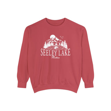 Buy crimson Seeley Lake Montana Comfort Colors Crewneck Sweatshirt