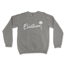 a sweatshirt with the word eleuthera written in white