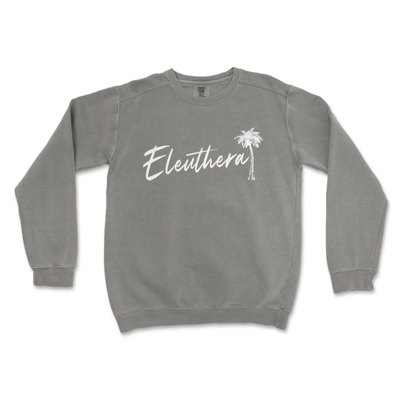 a sweatshirt with the word eleuthera written in white