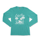 a women's long - sleeved shirt with the words costa rica on it