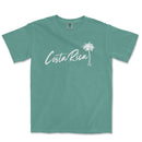 a green t - shirt with the word costa rica written in white