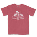 a red lake towel t - shirt that says lake towel