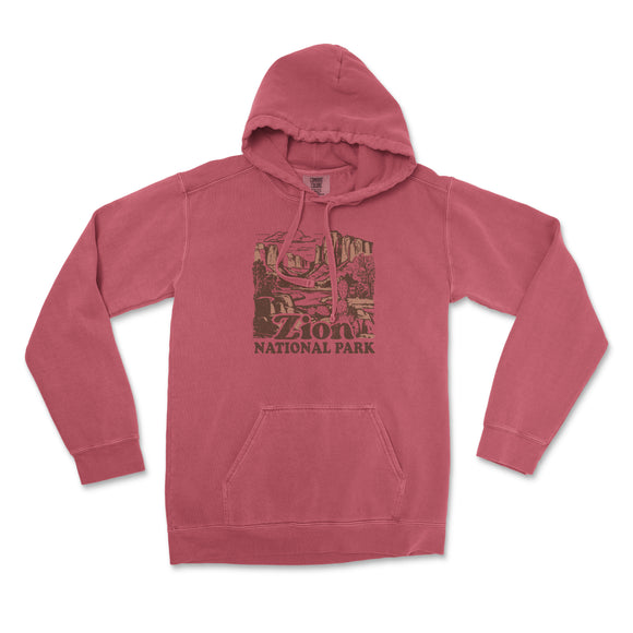 a pink hoodie with a picture of the arizona national park