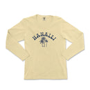 a yellow long sleeve shirt with a palm tree on it