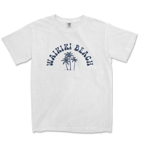 a white t - shirt with the words waiki beach on it
