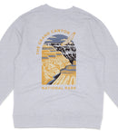 A gray sweatshirt with a graphic design depicting the Grand Canyon and the text "The Grand Canyon National Park" printed on it.