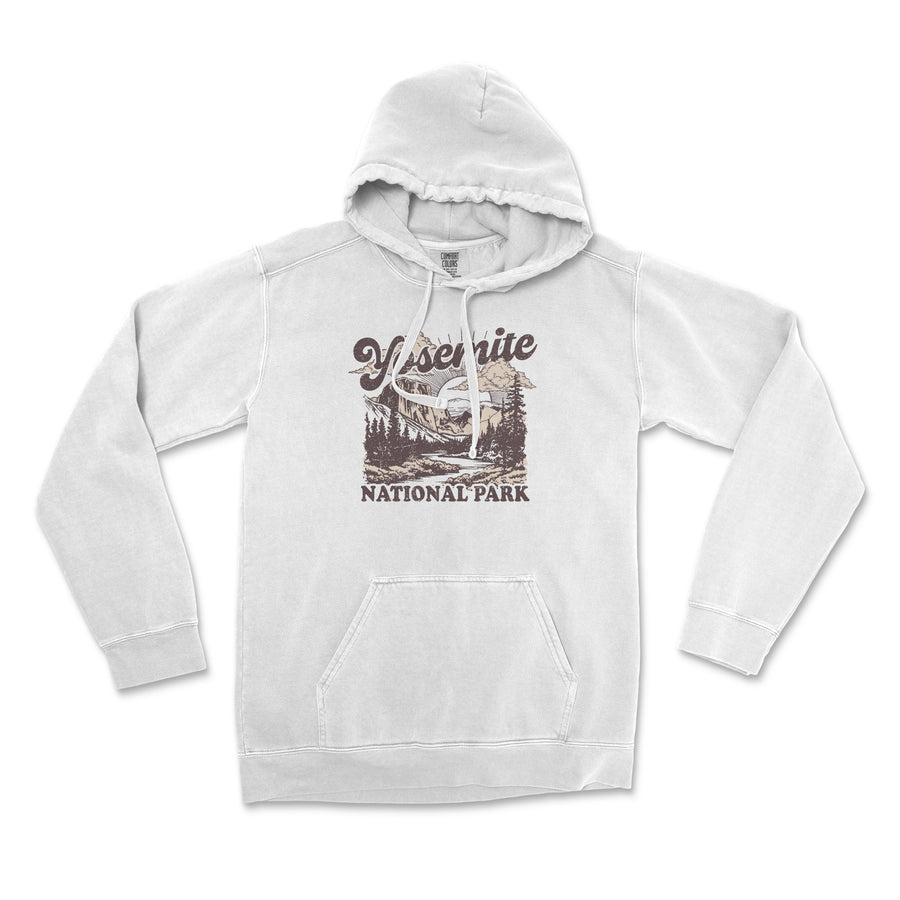 Yosemite National Park Comfort Colors Hooded Sweatshirt Distressed Design