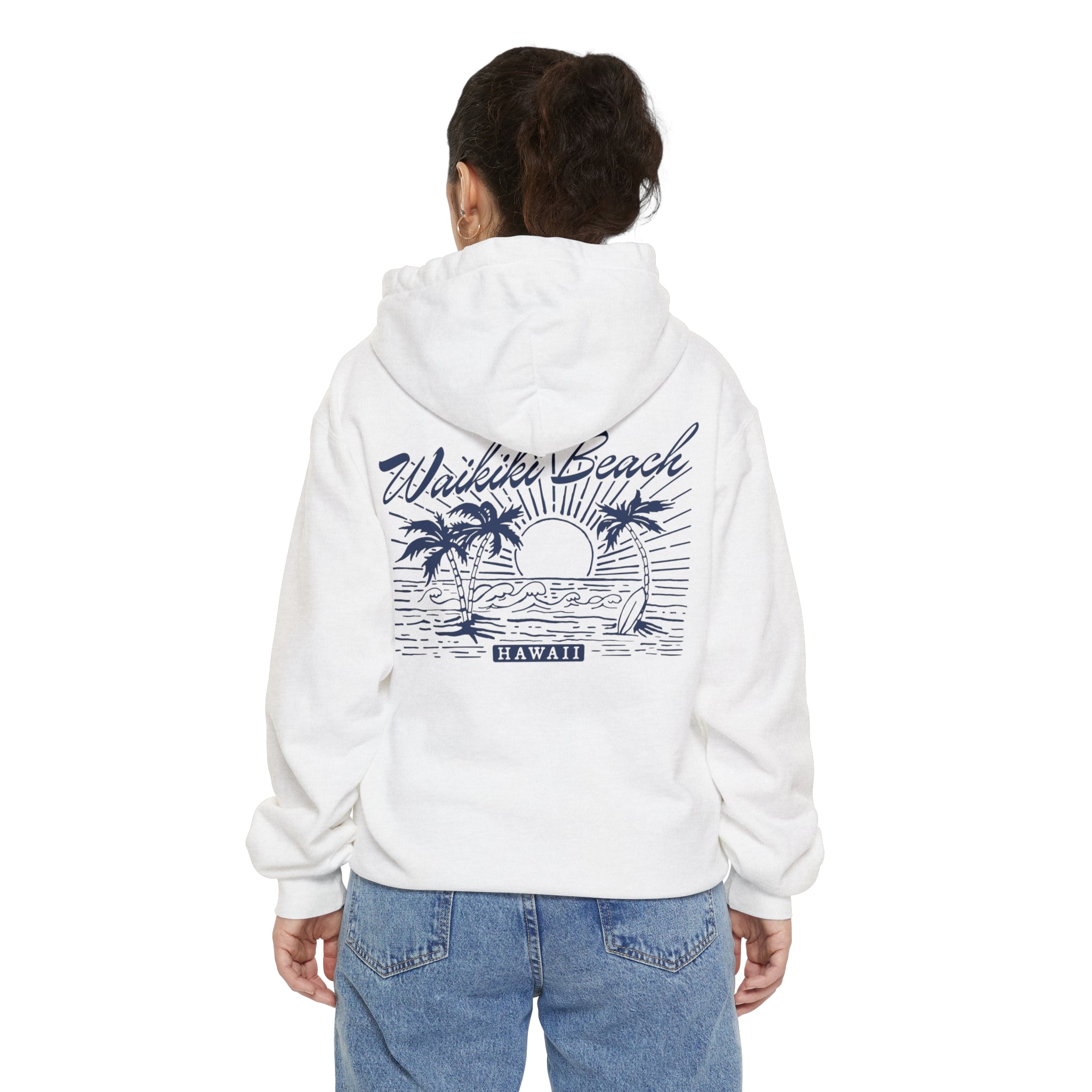 Waikiki beach Comfort Colors Hooded Sweatshirt