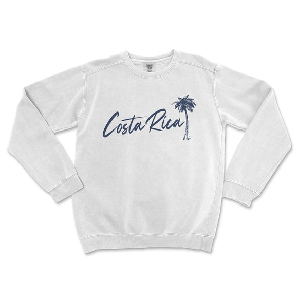 a white sweatshirt with the word costa rica on it