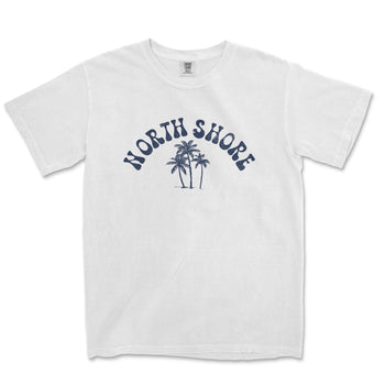 a white t - shirt with a palm tree on it