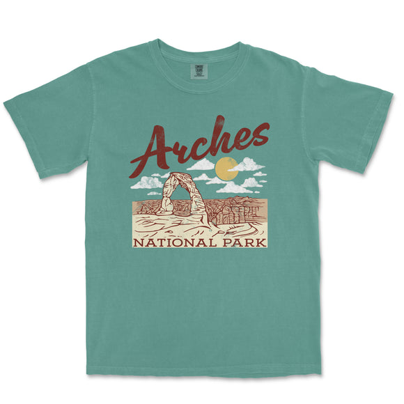 a t - shirt with arches national park on it