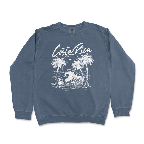 a blue sweatshirt with the words costa rica on it