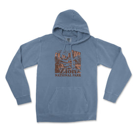 a blue hoodie with the arizona national park on it