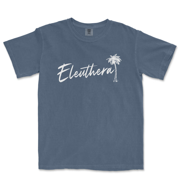 a blue t - shirt with the word elethhern written in white