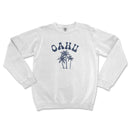 a white sweatshirt with a palm tree on it