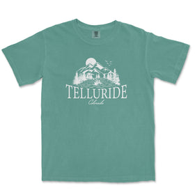 a green t - shirt with the words telluride on it