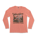 a women's long sleeve shirt with the yellowstone national park logo