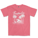 a pink t - shirt with a picture of a surfboarder riding a wave