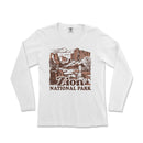 a white long sleeve shirt with a picture of the national park
