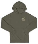 A dark green hooded sweatshirt with the text "ACADEMIA NATIONAL PARK" printed on the front.