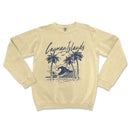 a sweatshirt with a picture of a wave and palm trees