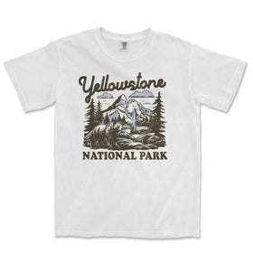 a white yellowstone national park t - shirt