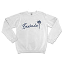 a white sweatshirt with a palm tree on it