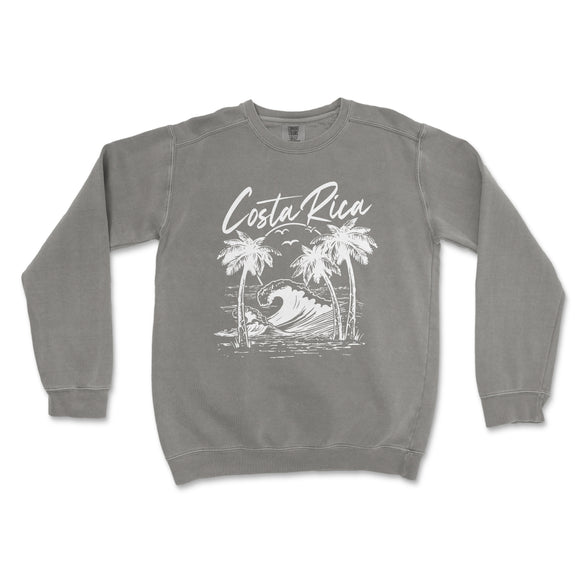 a sweatshirt with a palm tree and the words costa rica on it