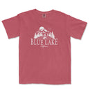 a red t - shirt with the words blue lake on it
