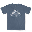 a blue shirt with the words great bear lake on it