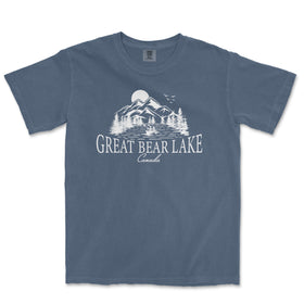 a blue shirt with the words great bear lake on it