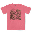 a pink shirt with a picture of the national park