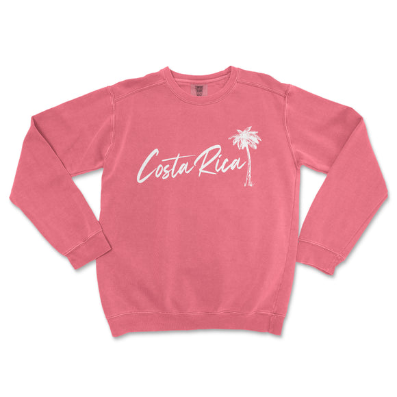a pink sweatshirt with the word costa rica on it